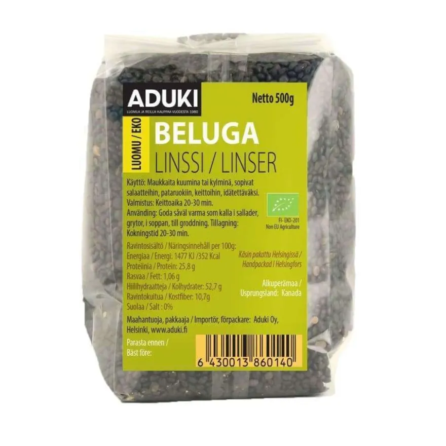 Aduki Luomu Beluga Linssi