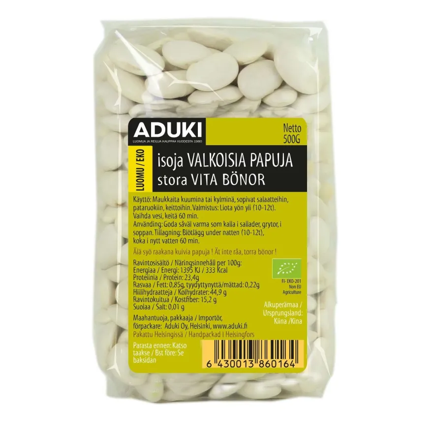 Aduki Luomu Iso Valkoinen Papu