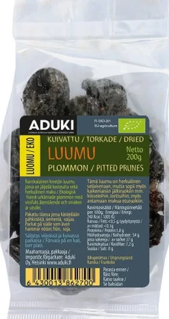 Aduki Luomu Kuivattu Luumu