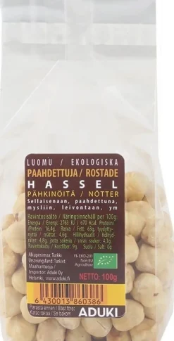 Aduki Luomu Paahdettu Hasselpähkinä