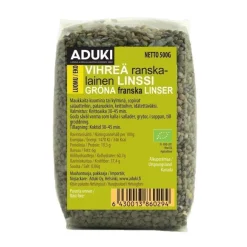 Aduki Luomu Vihreä Ranskalainen Linssi