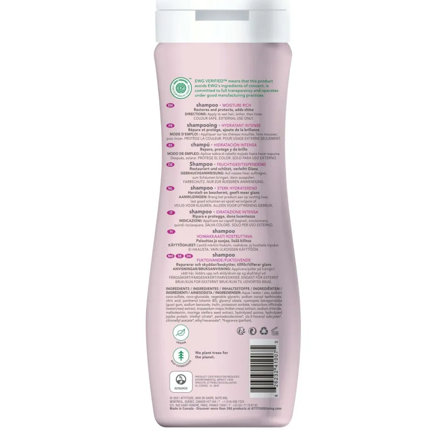 Attitude Super Leaves Kosteuttava Shampoo