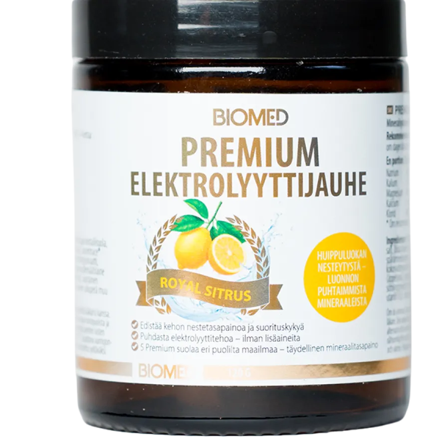 Biomed Premium Elektrolyyttijauhe Royal Sitrus