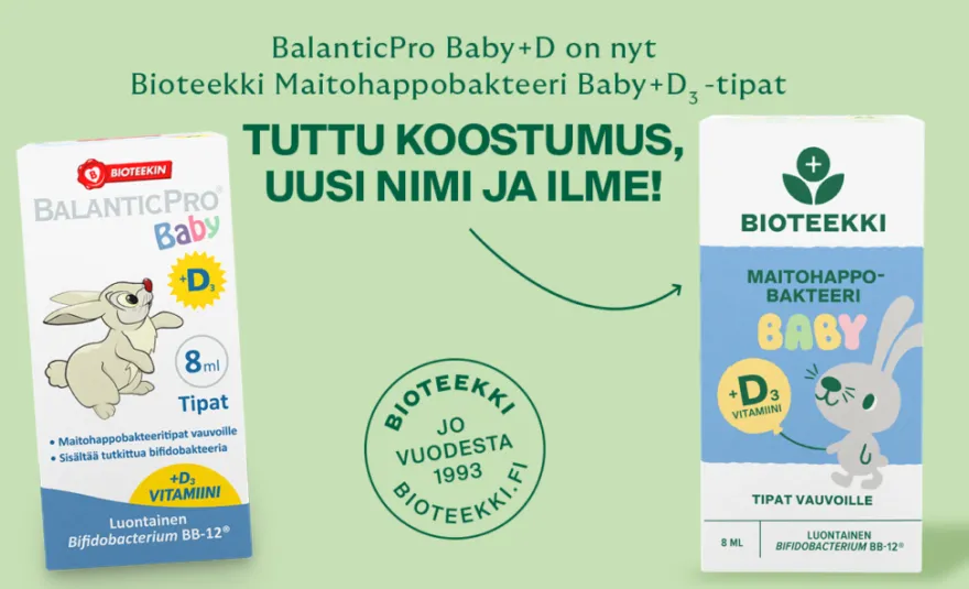 Bioteekki Maitohappobakteeri Baby + D3 Tipat