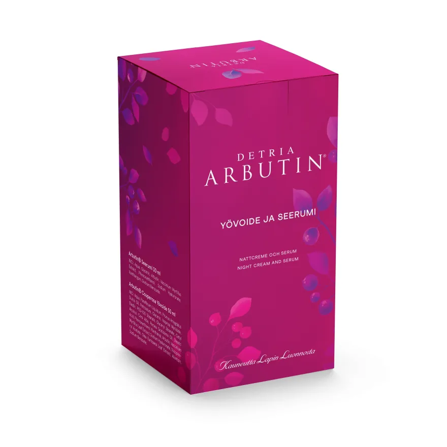 Detria Arbutin Lahjapakkaus Seerumi & Yövoide