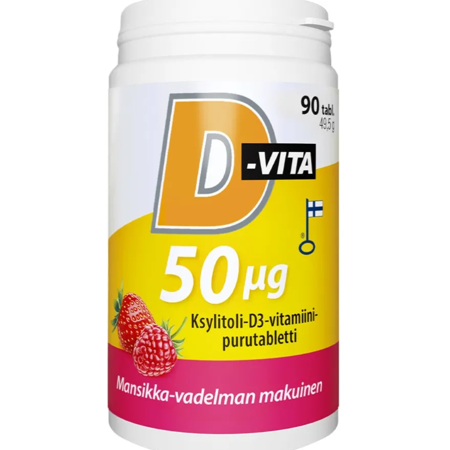 D-Vita 50 µg Mansikka-Vadelma
