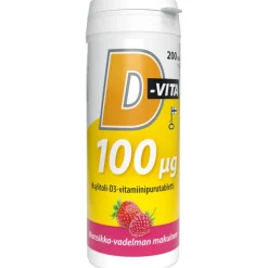 D-Vita 100 µg Mansikka-Vadelma