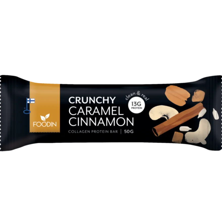 Foodin Collagen Protein Bar Crunchy Caramel Cinnamon