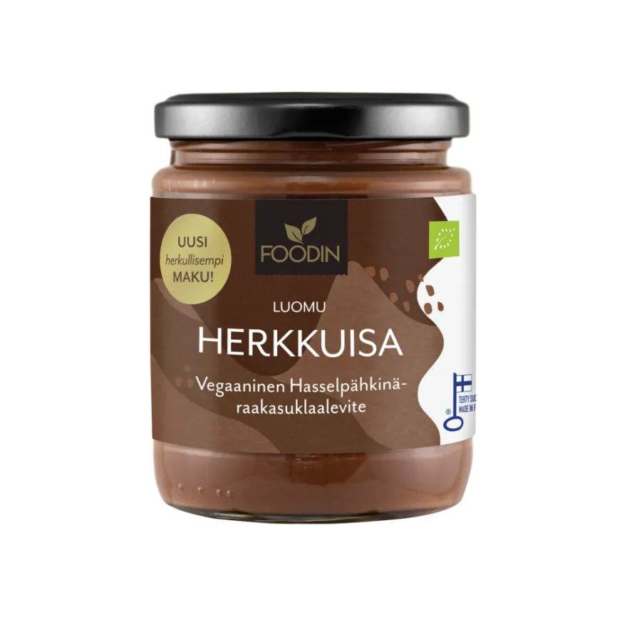 Foodin Luomu Herkkuisa Hasselpähkinä Raakasuklaalevite