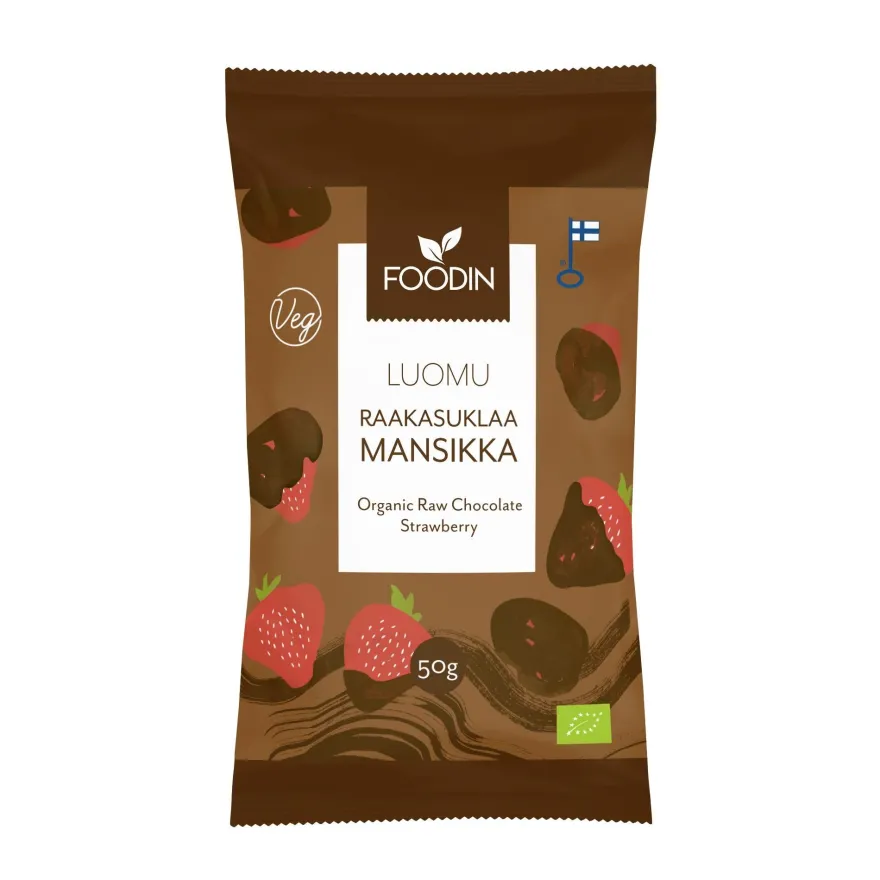 Foodin Luomu Raakasuklaamansikka