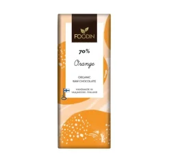 Foodin Luomu Raakasuklaa Orange 70 %