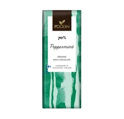 Foodin Luomu Raakasuklaa Peppermint 70 %
