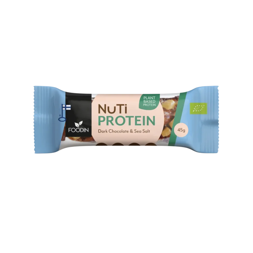 Foodin NUTI Luomu Pähkinäpatukka Protein, Dark Chocolate & Sea Salt
