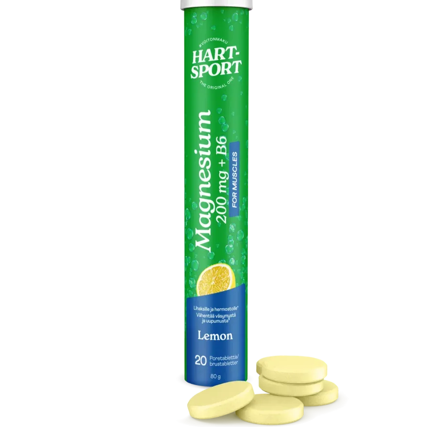 Hart-Sport Magnesium + B6 Poretabletti Sitruuna