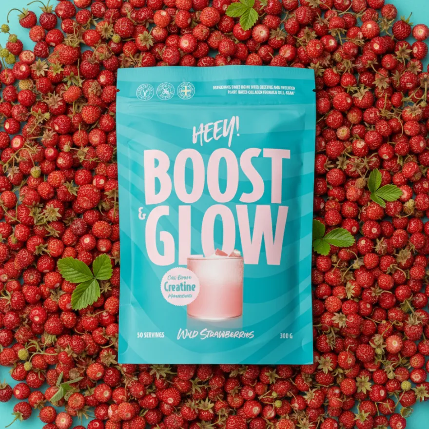 Heey! Boost & Glow Creatine + Coll-egan®, Wild Strawberries
