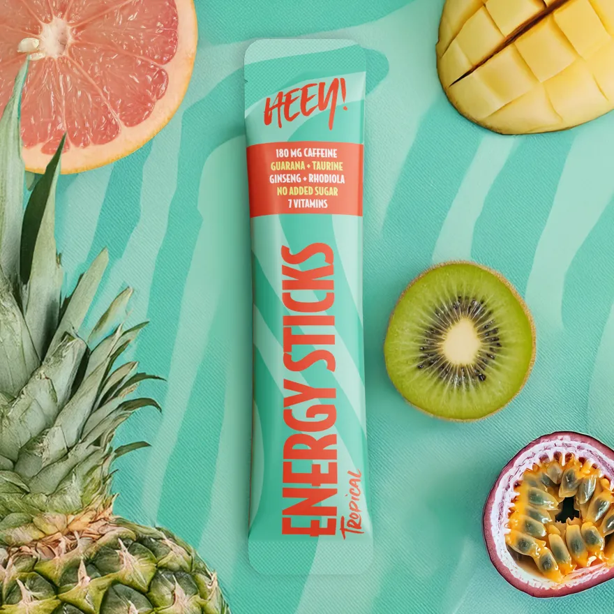 Heey! Energy Sticks Caffeine + Guarana Tropical