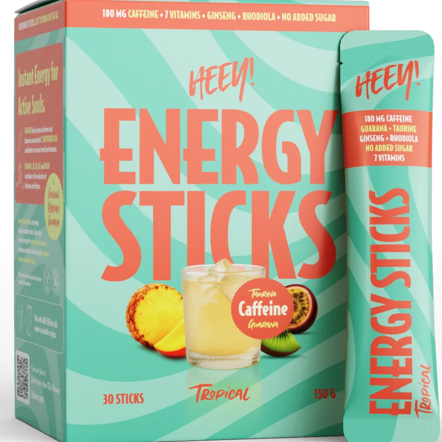 Heey! Energy Sticks Caffeine + Guarana Tropical