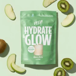 Heey! Hydrate & Glow Electrolytes + Coll-egan® Green Apple & Kiwi