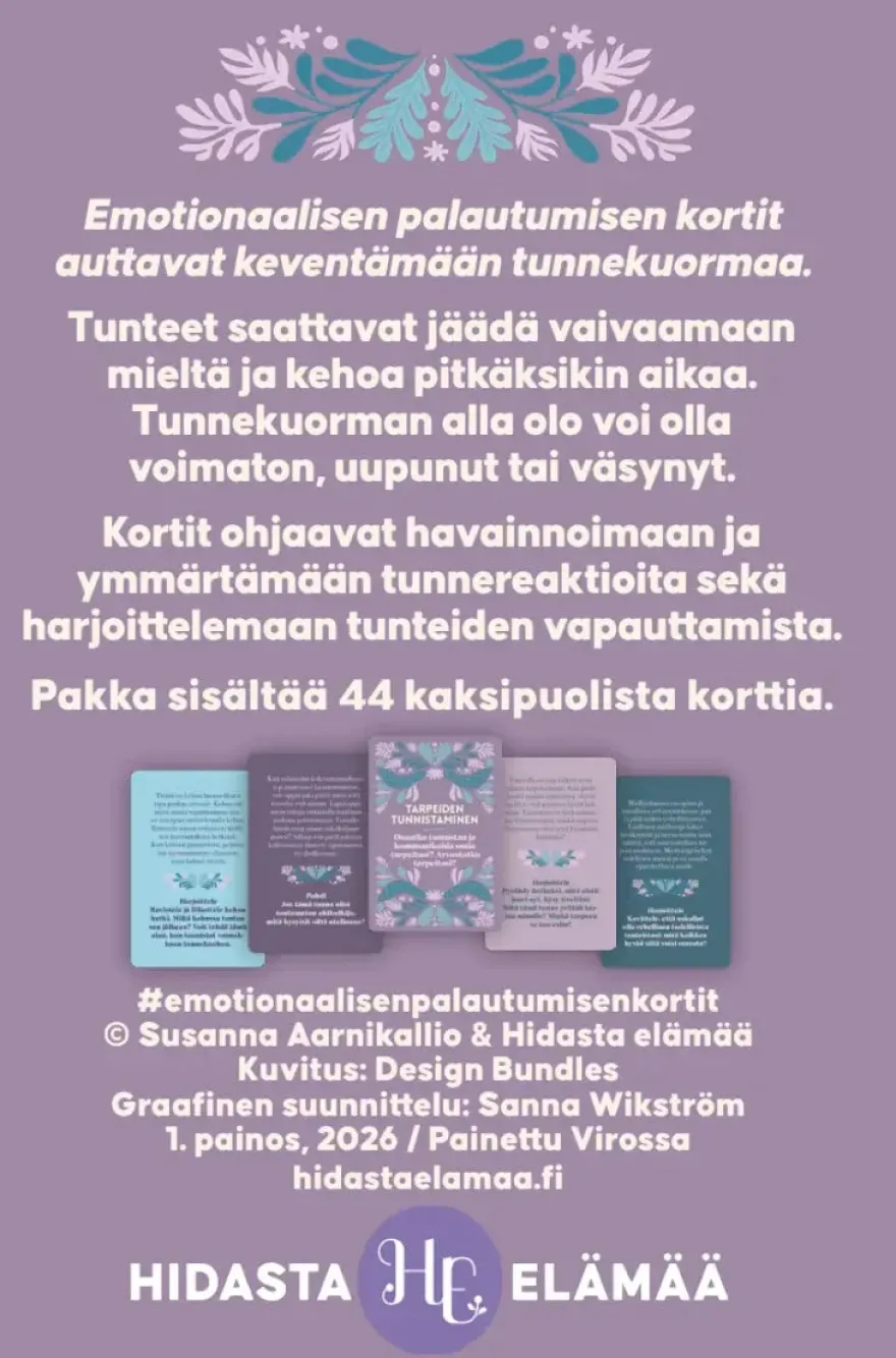 Hidasta Elämää Emotionaalisen palautumisen kortit