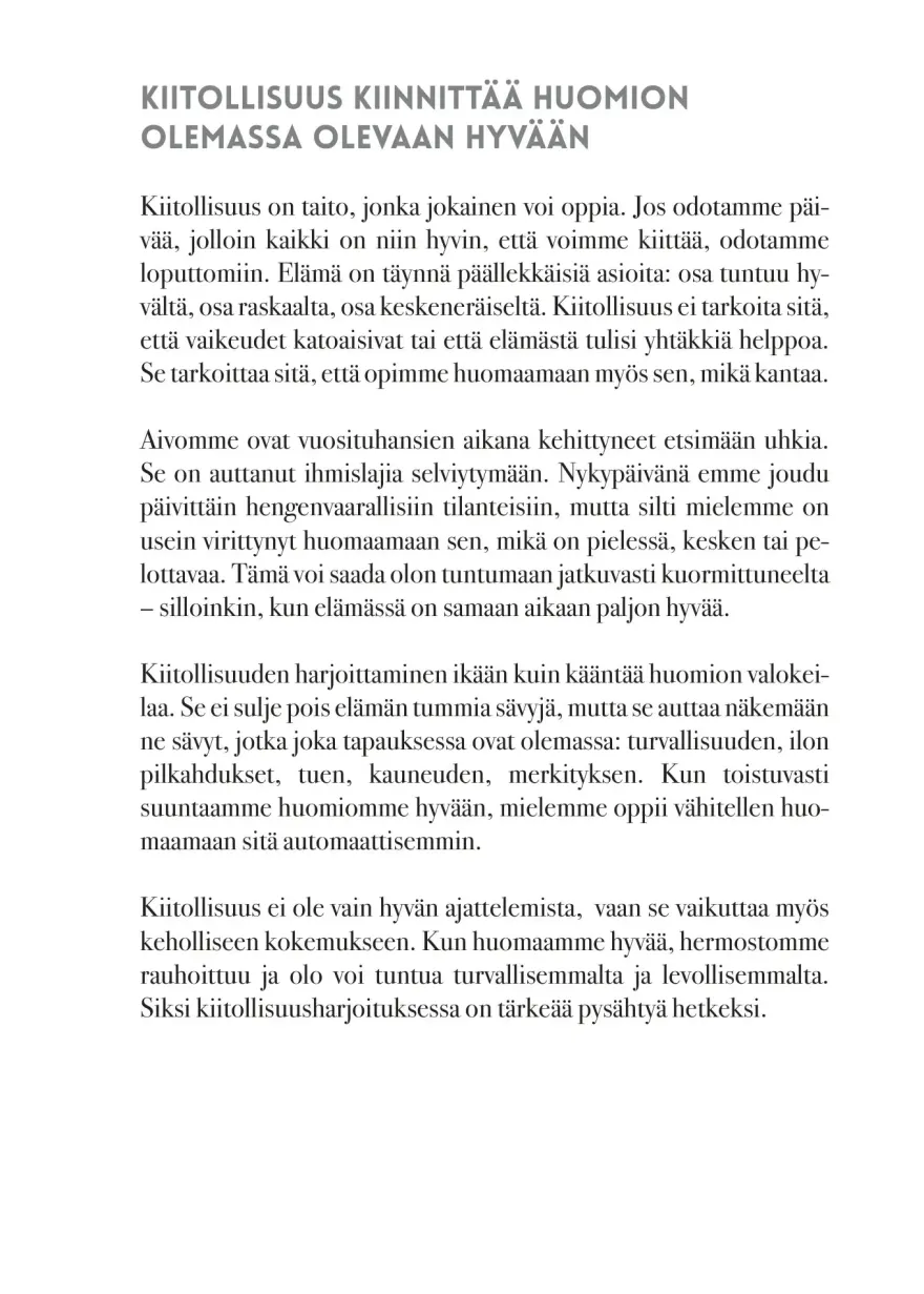 Hidasta Elämää Kiitollisuuspäiväkirja – Hyvän elämän hippusia