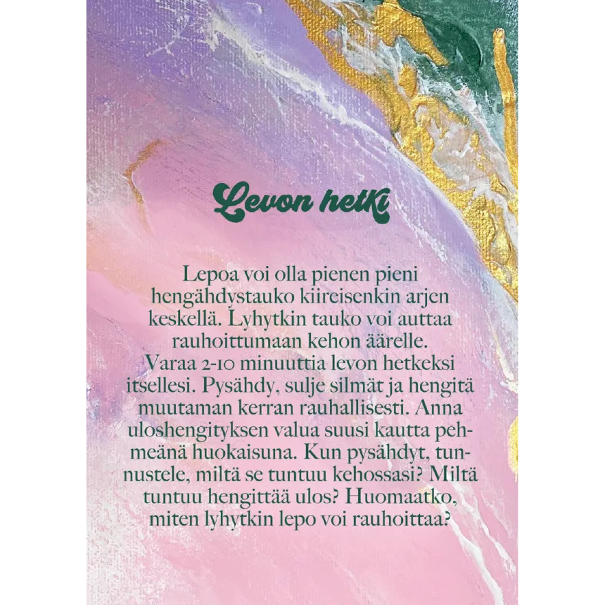Hidasta Elämää Lempeyttä keholle kortit