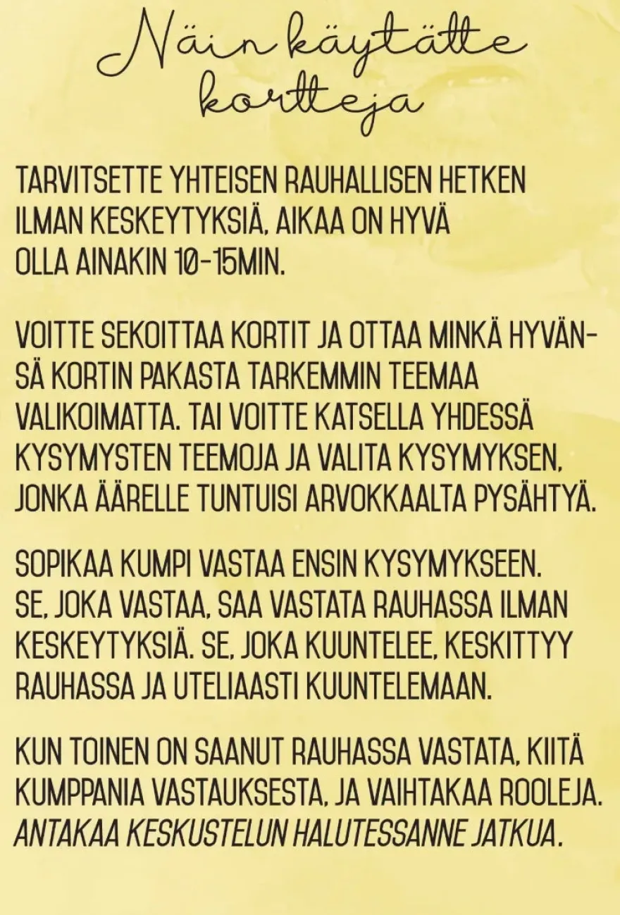 Hidasta Elämää Parisuhteen Keskustelukortit 2