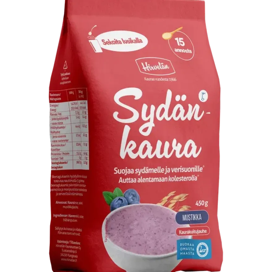 Hirvelän Sydänkaura Mustikka