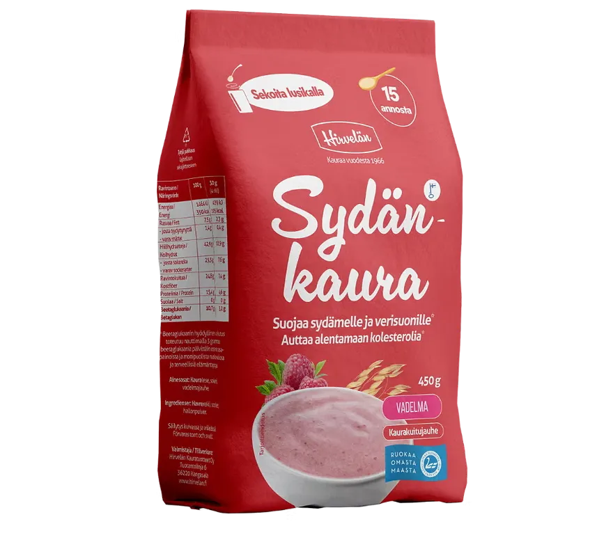 Hirvelän Sydänkaura Vadelma