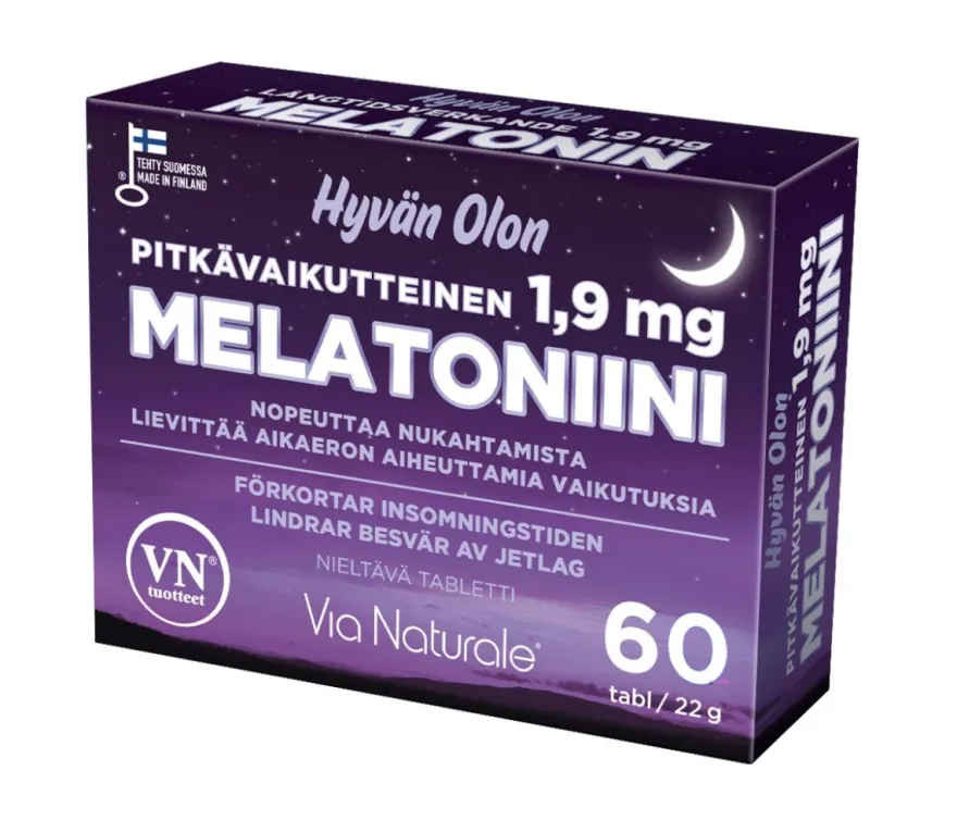 Hyvän Olon Pitkävaikutteinen Melatoniini 1,9 mg