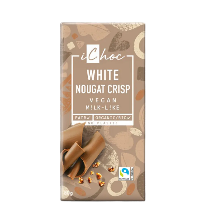 iChoc Luomu Nougat Crisp Valkosuklaa