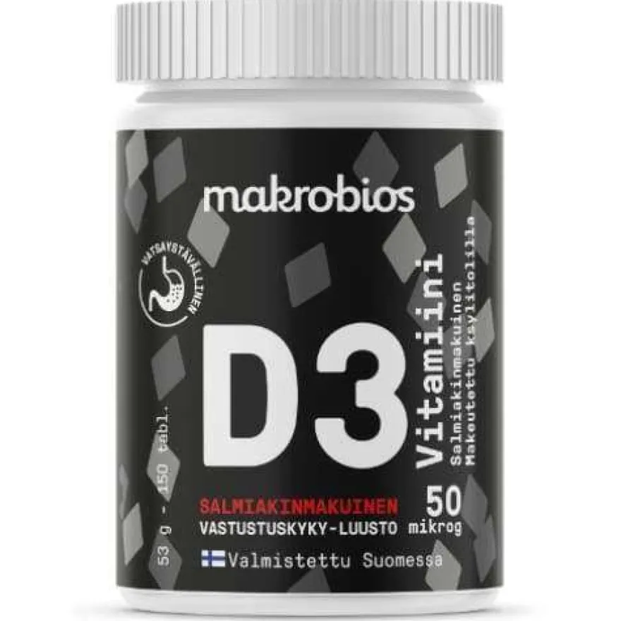 Makrobios D3-vitamiini 50 mikrog Salmiakki