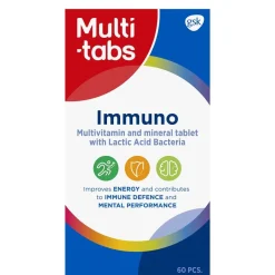 Multi-tabs Immuno + Maitohappobakteeri (Parasta ennen 30.09.2026)