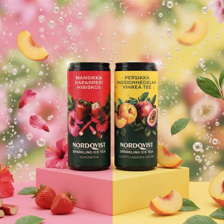 Nordqvist Sparkling Ice Tea Persikka-Passion-Vihreä tee
