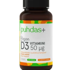 Puhdas+ Kasviperäinen D3-vitamiini 50 mikrog