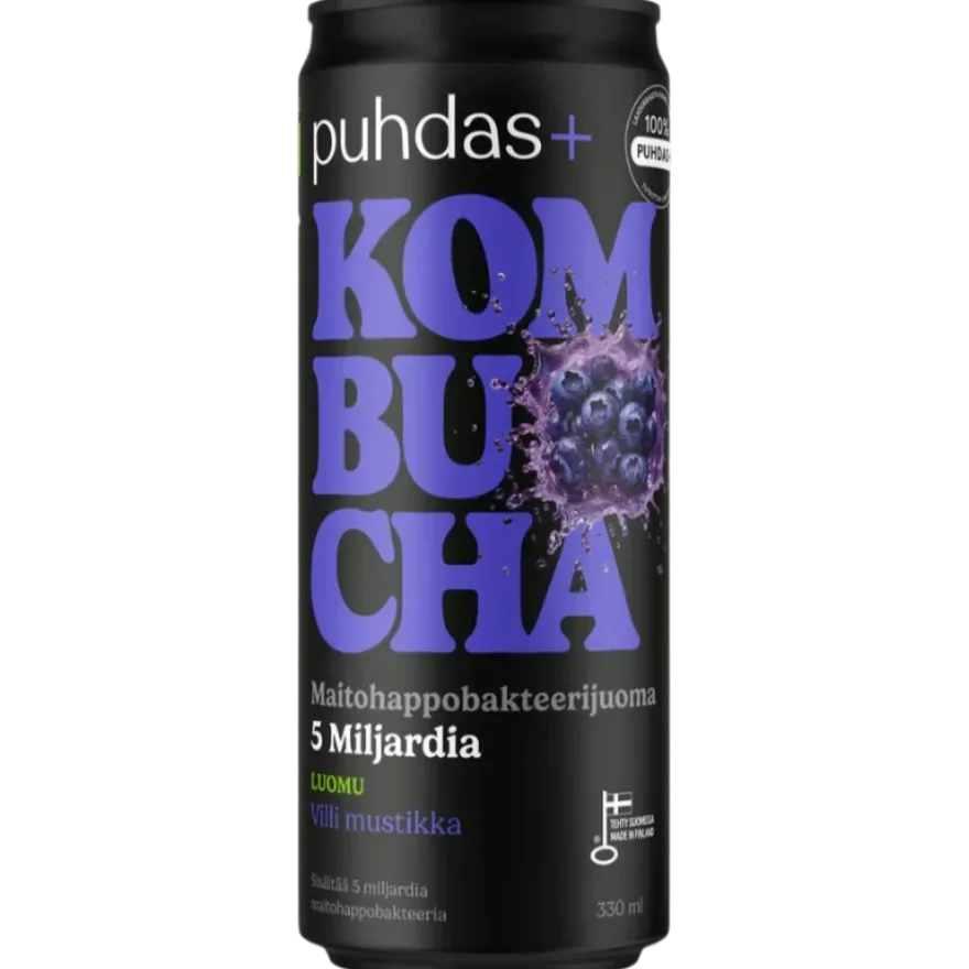 Puhdas+ Luomu Kombucha Villi Mustikka