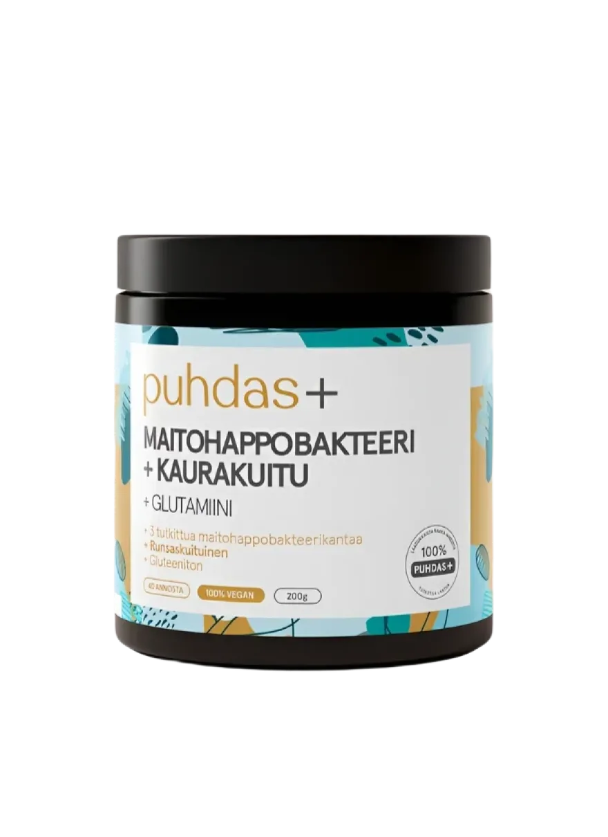 Puhdas+ Maitohappobakteeri + Kaurakuitu + Glutamiini