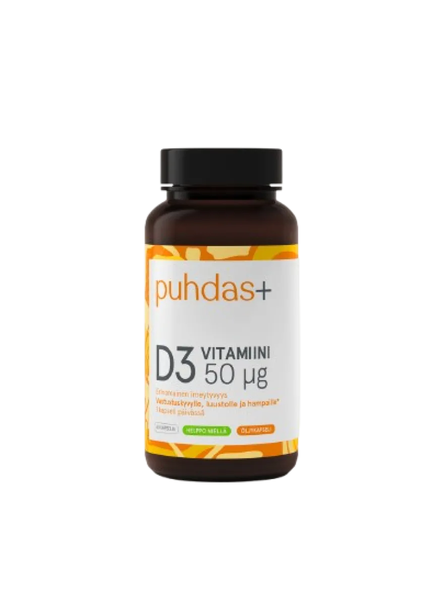 Puhdas+ Oliiviöljy D3-vitamiini 50 mikrog