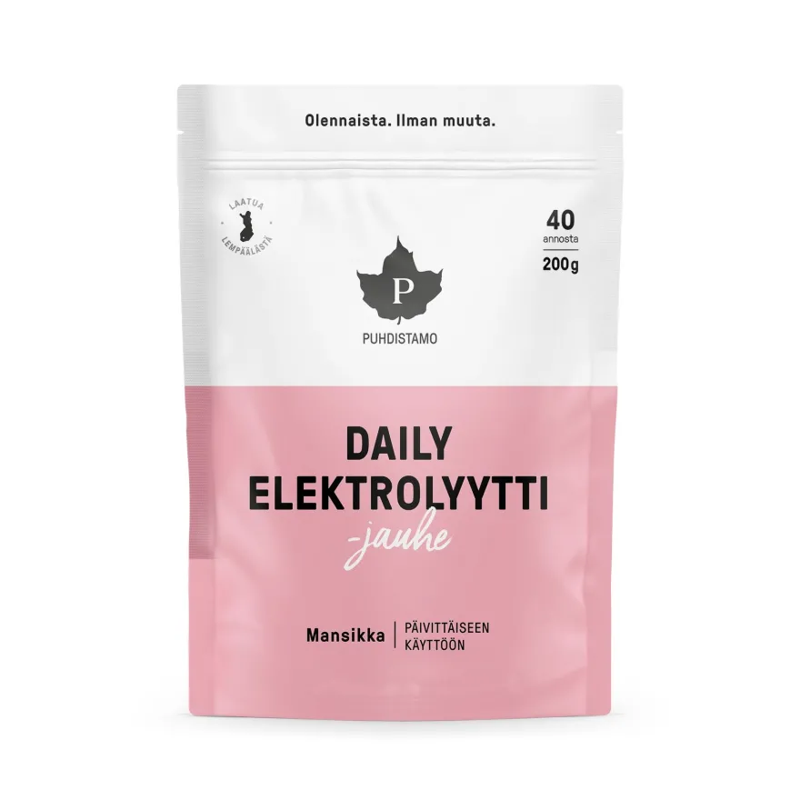 Puhdistamo Daily Elektrolyyttijauhe Mansikka