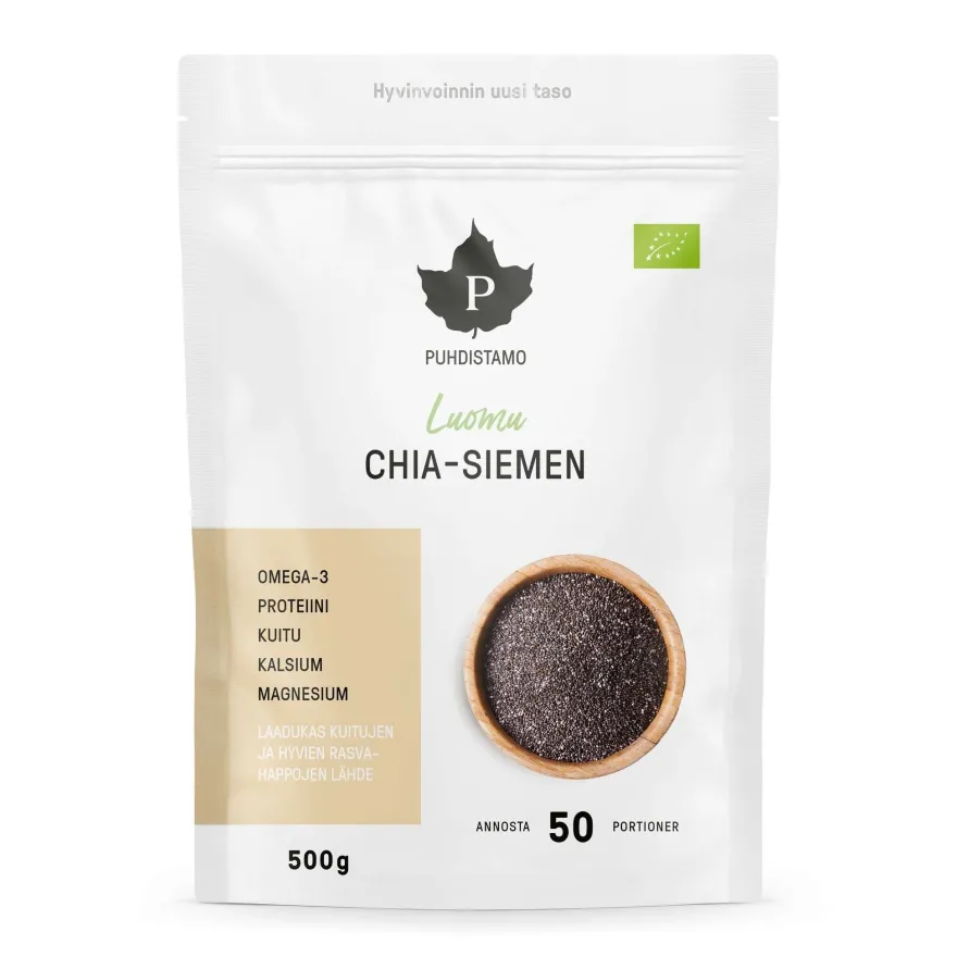 Puhdistamo Luomu Chia-siemenet