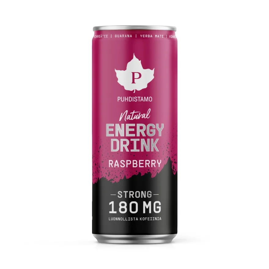 Puhdistamo Natural Energy Drink Raspberry Strong