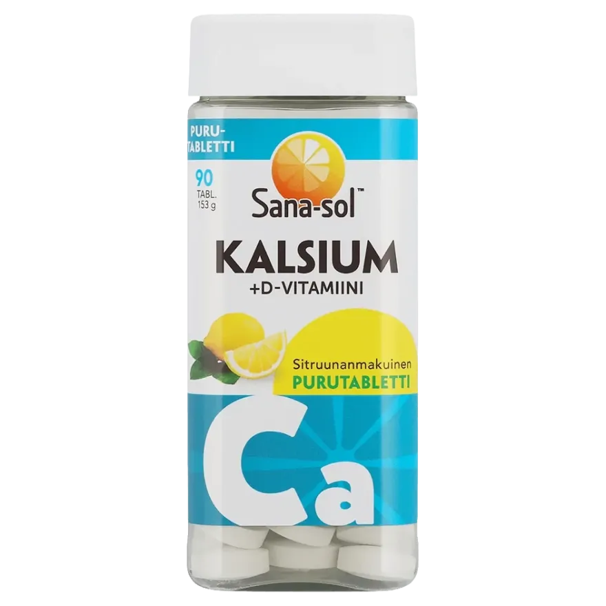 Sana-sol Kalsium + D-vitamiini purutabletit