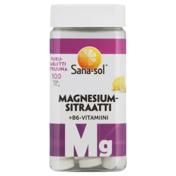 Sana-sol Magnesiumsitraatti + B6-vitamiini purutabletti