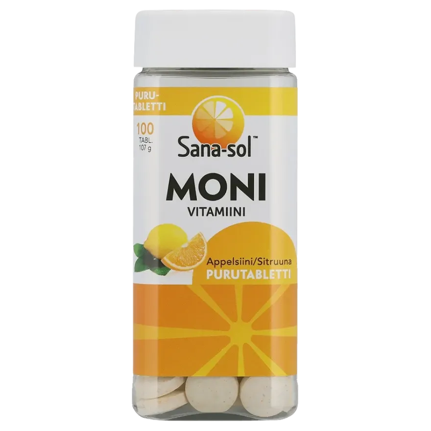 Sana-sol Monivitamiini Purutabletti Appelsiini