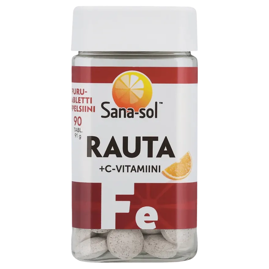 Sana-sol Rauta + C-vitamiini Purutabletti