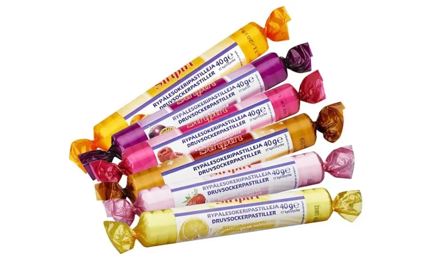 Siripiri Glukoosipastilli Mansikkajogurtti
