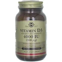 Solgar D3-vitamiini 100 mikrog kasvissyöjille