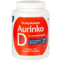 Terveyskaista D-vitamiini 100 mikrog