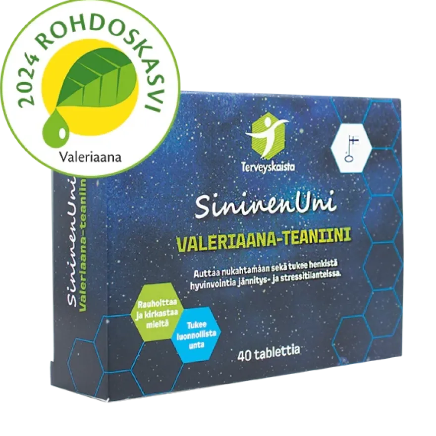 Terveyskaista SininenUni Valeriaana-Teaniini