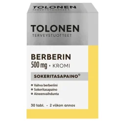 Tri Tolosen Berberin + Kromi, 30 tabl (Parasta ennen 31.10.2026)