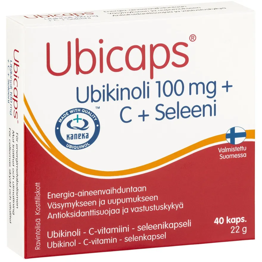 Ubicaps Ubikinoli 100 mg + C + Seleeni